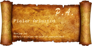 Pieler Arisztid névjegykártya